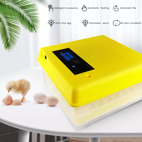 48/56/96 Digital Eggs Incubator Egg Hatcher Temperature Control Automatic 80W