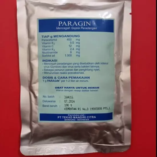 100gr Paragin Med*cine for Farm Animals Poultry Non-Ster0idal Antipyretic