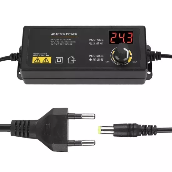 LED Display 3A/9-24V Output Adjustable Power Adapter with Multi level Protection