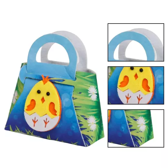 Kids Happy Easter Bunny Treat Bags Craft Gift Bags with Handles Goodie Bags 