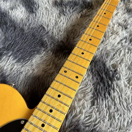 New caster yellow electric guitar with maple neck shipping quickly