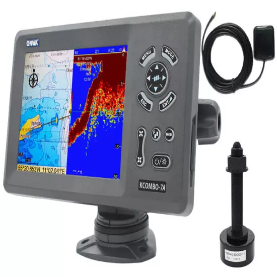 ONWA KCombo-7A: 7" GPS Chart Plotter w/ Fishfinder & Class B+ AIS Transponder