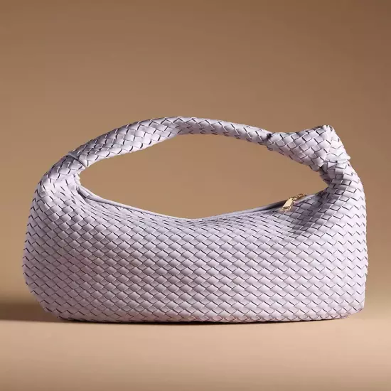 Melie Bianco Brigitte Large Satchel Recycled Vegan Woven Knot Bag Anthropologie!