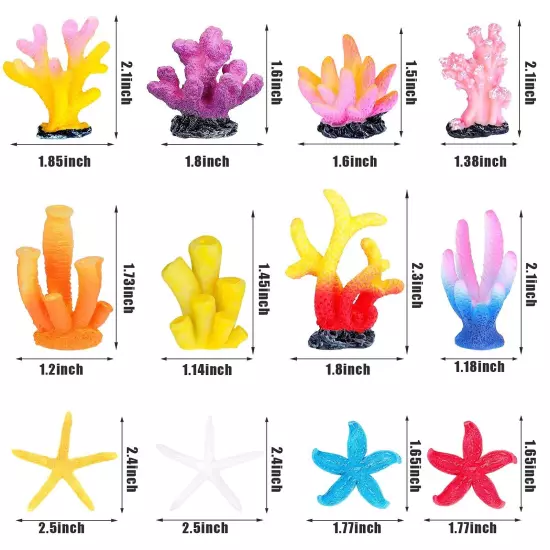 12 Pieces Fake Coral Plant Aquarium Decorations Fish Tank Ornament Decor Arti...