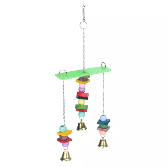 Pet Bird Swing Chew Toy Hanging Cage Multicolored Acrylic Wooden For Small M AD5