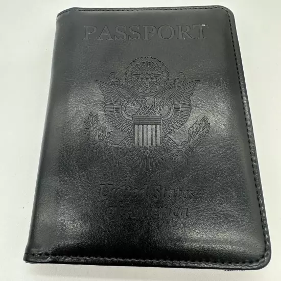 Blocking RFID Multi-function Passport Holder Card Slot Vaccine Card Leather Case