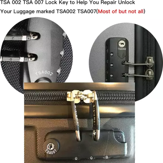 TSA 002 TSA 007 Key, TSA007 TSA002 Master Luggage Lock Keys Compatible New