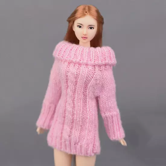 1:6 Accessories Knitted Handmade Sweater Top Coat Dress Clothes For 11.5" Doll