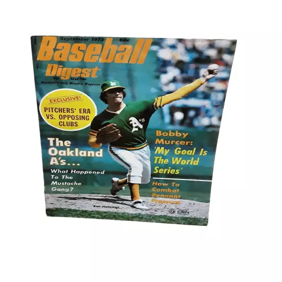 Baseball Digest September 1973 Ken Holtzman Oakland Athletics NO Label