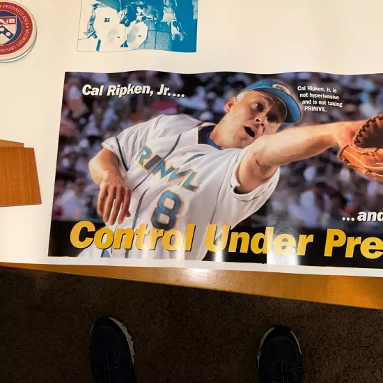 Cal Ripken jr Promo Poster DuPont Prinivil Drug