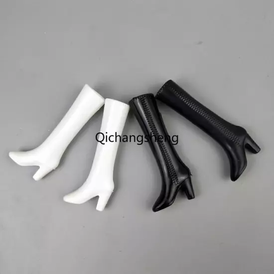 2Pairs White High Heel 1/6 Doll Shoes Boots Sandals For 11.5" Doll Toy Shoes