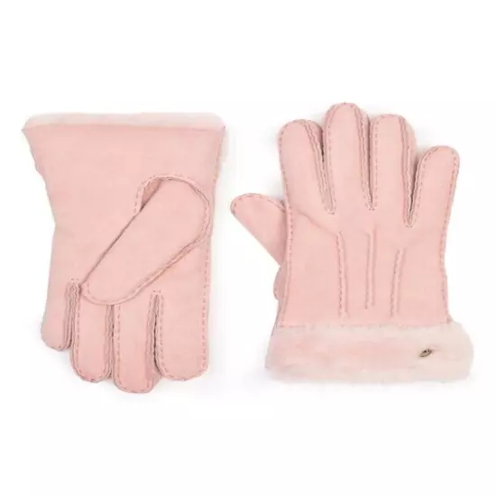 Ugg Classic Tasman Gloves Sheepskin Shearling Leather Pink Cloud Size Large