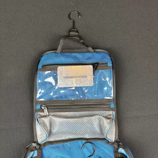 L.L. Bean Nautical Blue Nylon Medium Personal Organizer Hanging Toiletry Bag NWT