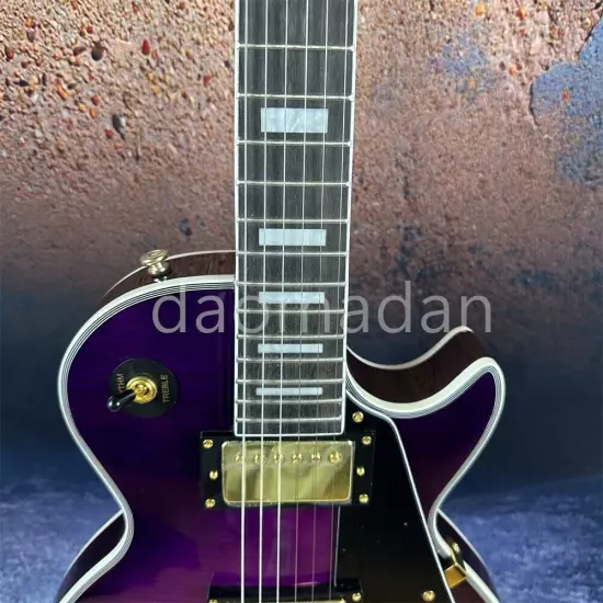 hot selling Custom shop purple electric guitar gold color hardware in stock