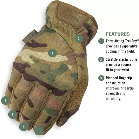 : Fastfit Tactical Gloves with Elastic Cuff for Secure Fit, Work G