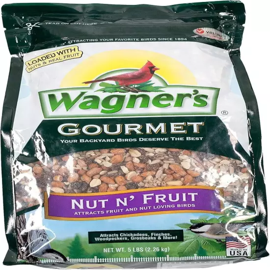 82072 Gourmet Nut & Fruit Wild Bird Food, 5 lb - 1 Pack, Premium Blend-US