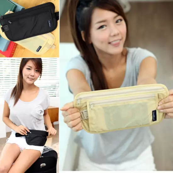 New Travel Waist Hidden Pouch Security Money Waist Belt Sport Fanny Pack Bag 