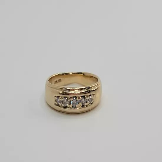 14K YELLOW GOLD DIAMOND BAND 7.4G SIZE 8 (TDW029054)