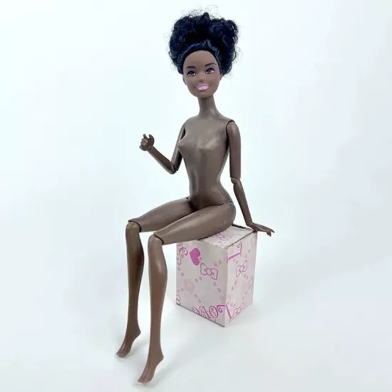 1:6 BJD Dolls Chocolate Movable Jointed Nude Doll Body Black Hair Heads Kid Toys