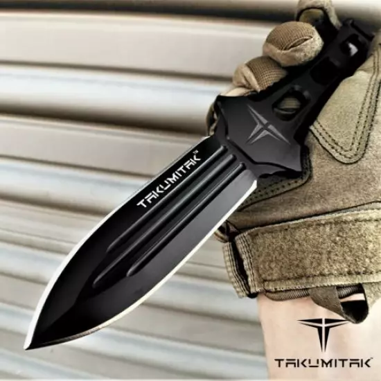 Takumitak 8.75" Tactical Knife D2 Blade Molle Kydex Sheath Fixed Blade Knife