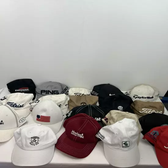 20 Golf hat lot Used And New condition Titleist Taylormade Nike