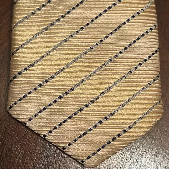 John Alexander Gold Blue Hand Made 100% Silk Men’s Neck Tie Made In China