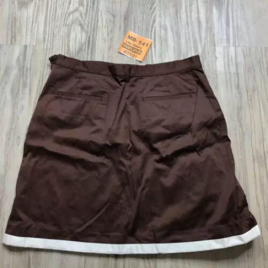 Vintage Ralph Lauren Golf Women Brown Tennis Cotton Skirt Button Pockets Size 4