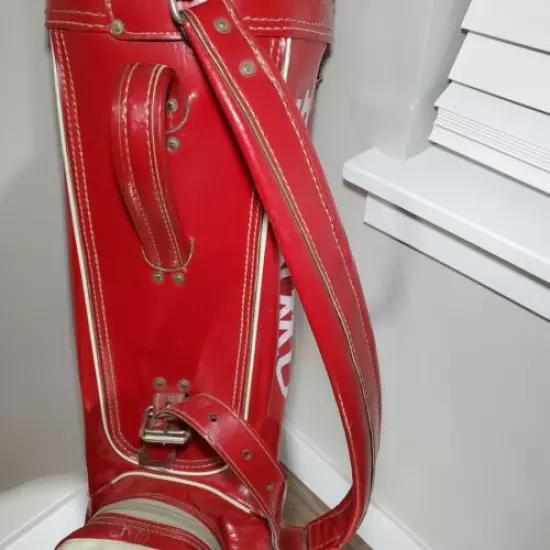 Vintage Retro BROWNING Red Leather COCA-COLA Classic Golf Bag Made in USA