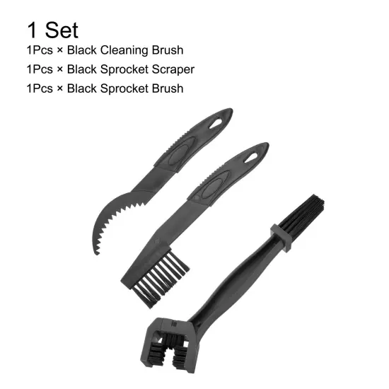 4Pcs Bicycle Chain Cleaning Tool Set Bike Clean Brush Kit for Cleaning, Black