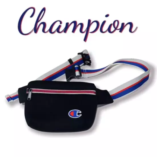 Champion Waist Shoulder Multi Purpose Belt Bag Adjustable Strap Buckle Black New