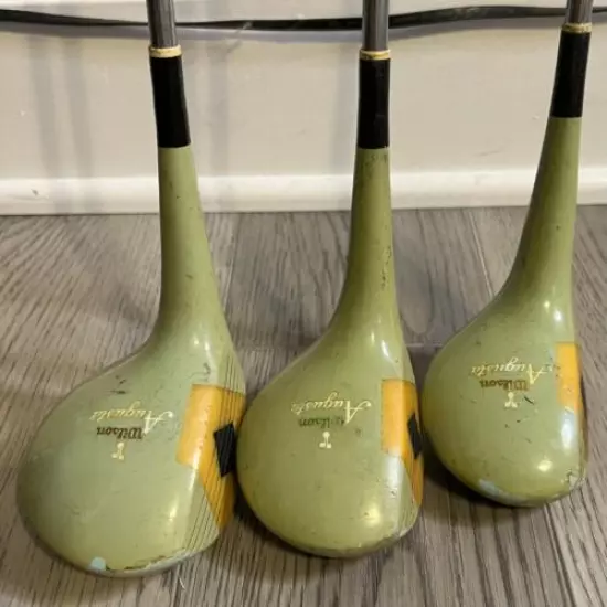 Vintage WILSON AUGUSTA Ladies Right Hand Fairway Woods 1, 3 & 5 Light Jade Green