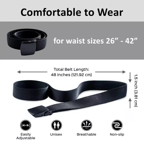 Travel Belt Belt For Men Travel Belt With Pocket Cashsafe Non Metal Buckle Nylon