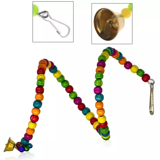 Combo of 3 Bird Toys Spiral Hanging Wooden Swing & Ladder for Bird & Parrot