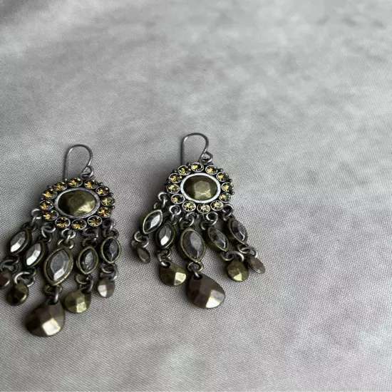 Vintage Dangle Silver Tone Earrings Waterfall