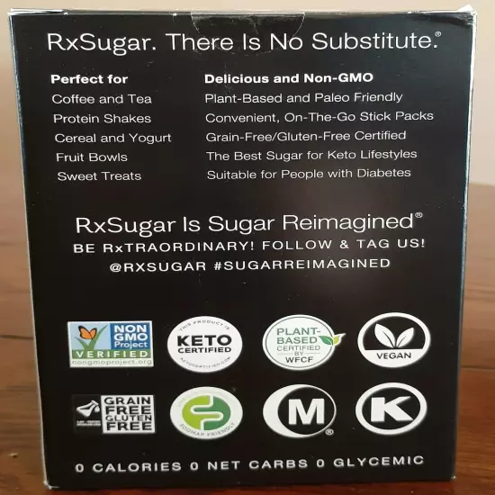 RX SUGAR ALLULOSE (30 PACKS) KETO PLANT-BASED BLOOD SUGAR FRIENDLY (EXP 02/2025)