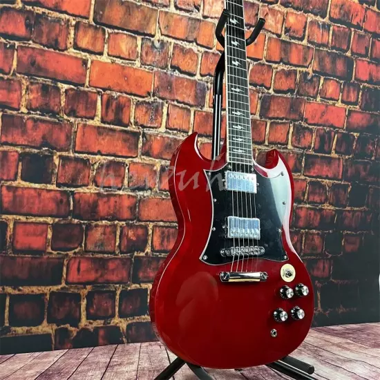 Custom shop Angus Young SG red electric guitar chrome hardware shipping quickly