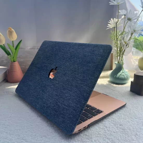 Denim fabric style Laptop Case for MacBook Soft Pink Cover Mac Air 13 Pro 14 15