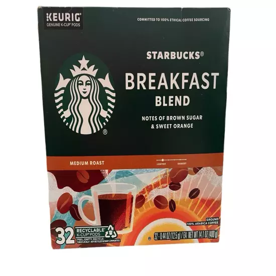 starbucks breakfast blend k cups 32