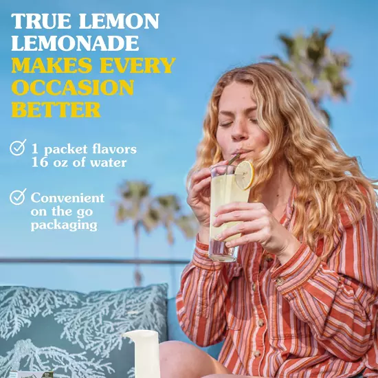 TRUE LEMON Original Lemonade Drink Mix| Made from Real Lemon | No Preservatives,