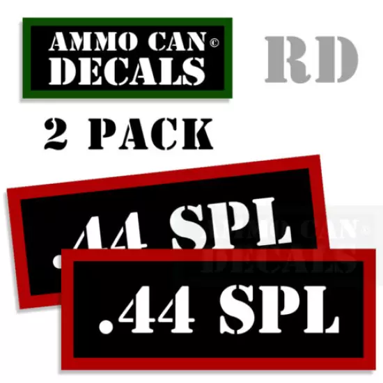 44 SPL Ammo Decal Sticker Set bullet ARMY Can Box Gun safety Hunt 2 pack RD