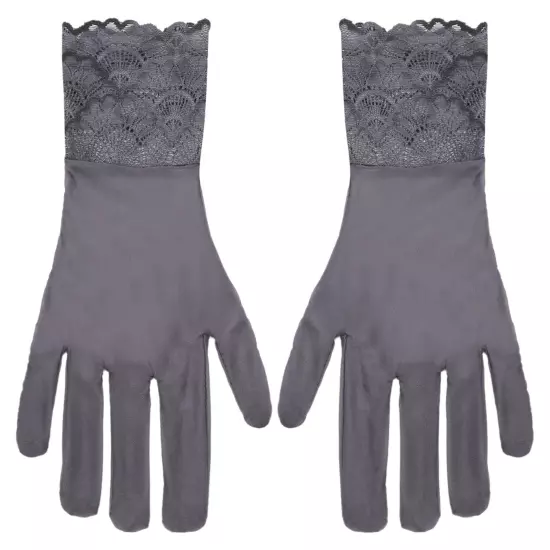 Womens Gloves Dating Sheer New Glossy Dress Hollow-out Show Lace Finger 1 Pair