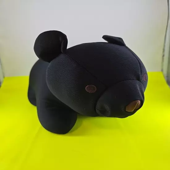 Kikkerland Zip And Flip Travel Neck Pillow Black Bear Plush Stuffed Animal Soft