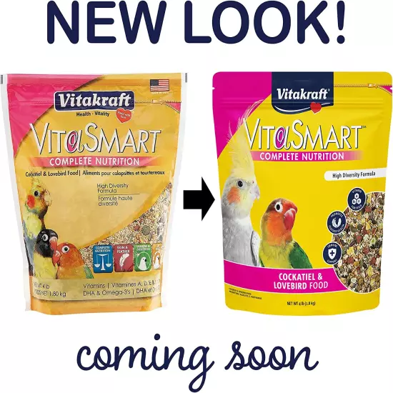 Vitakraft Vita Smart Gourmet Cockatiel and Lovebird Food - Vitamin-Fortified - D