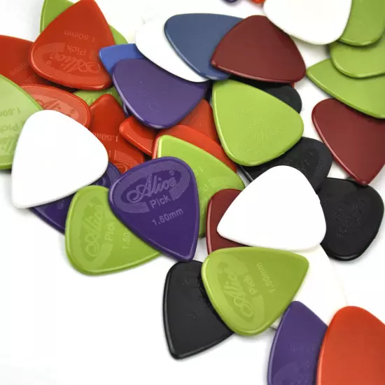 Lots of 100pcs Alice AP-G Projecting Nylon Guitar Picks Anti-Slip Mixed Colors