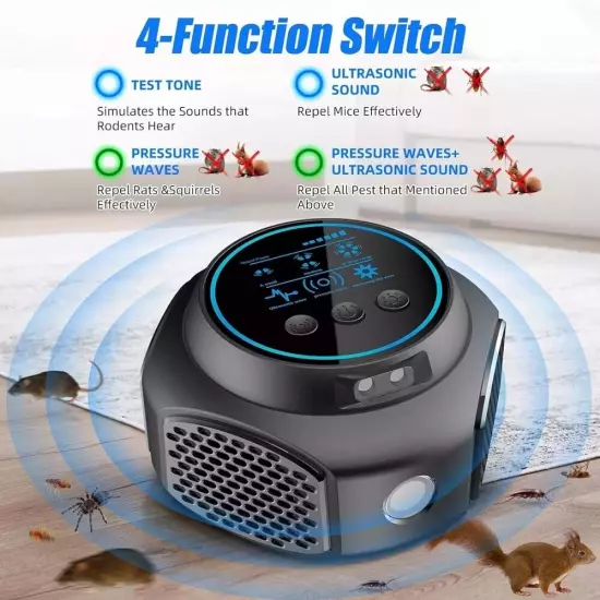 New upgraded Super Strong Ultrasonic Auto Detect Pest Rodent Mouse Repellent~