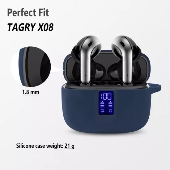 Silicone Case Compatible with TAGRY X08, Protective Cover with Carabiner (Navy B