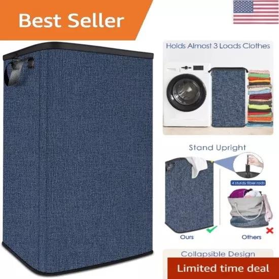 Extra Large Laundry Hamper 100 L, Tall Laundry Basket with Sturdy Handles, Di...