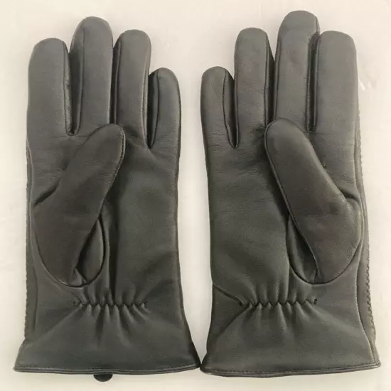 Fownes Brothers Women's Black Leather Gloves - Medium