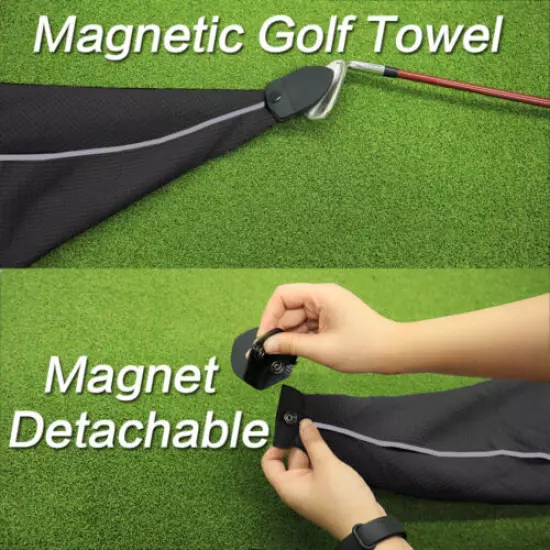 Magnetic Golf Waffle Microfiber Towel 60x40cm Sticks To Golf Cart Or Clubs 2 Pcs