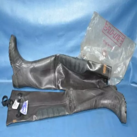 NOS Flo-lite Steel Shank Hip Boots Size 11 Style D501 Rubber Waders Never Used 